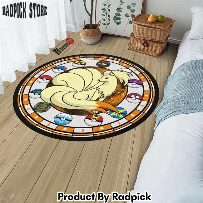 Ninetales round rug custom pokemon anime circle carpet  rp5958145